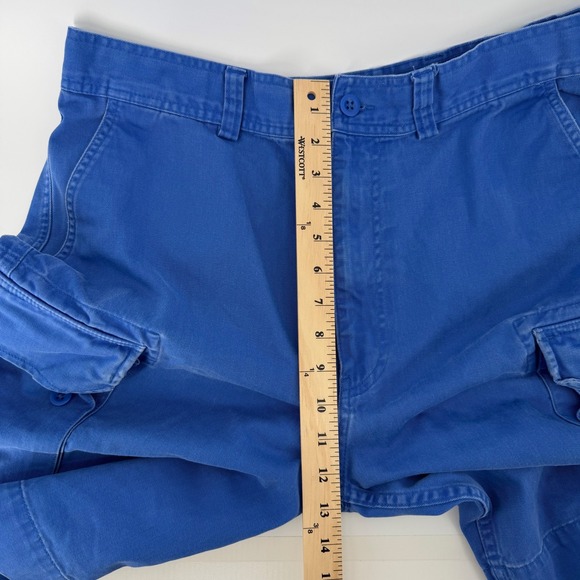 VTG 80s Polo Ralph Lauren Cargo Shorts Blue Cotton Chino Baggy Fit Mens Size 34 - Picture 8 of 10